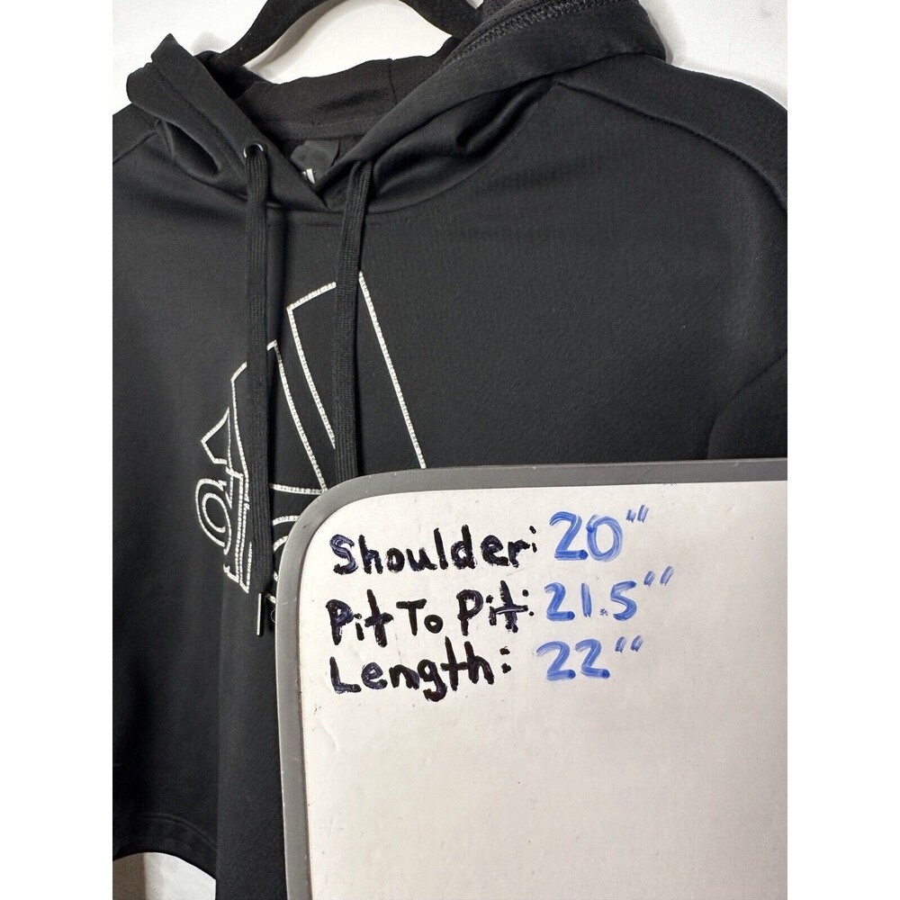 Adidas Climawarm Logo Hoodie Women’s Size Large Black Pullover Sweatshirt - Picture 9 of 9